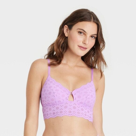 Colsie Light Violet Eyelet Bralette - Size S, NWT - Picture 1 of 7
